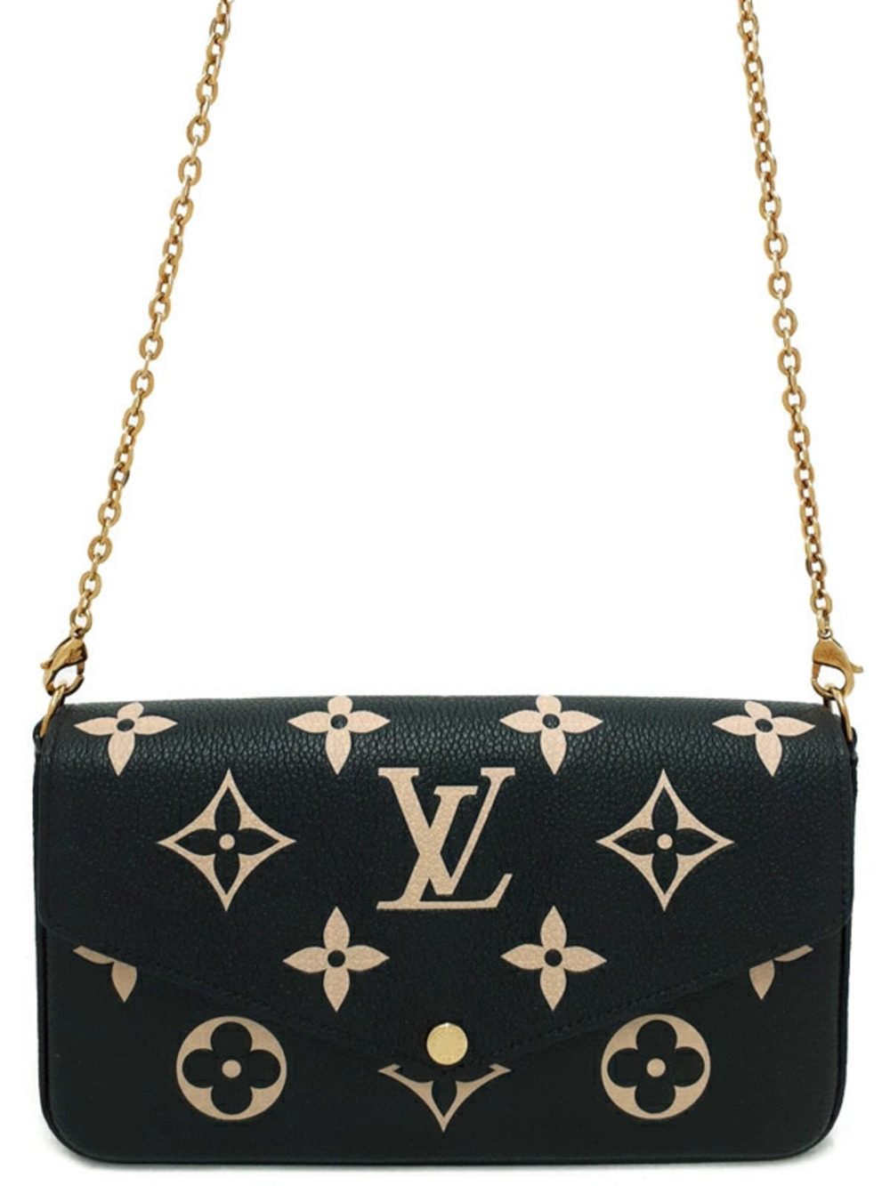 Louis Vuitton Bicolor Monogram Empreinte Pochette Bag Pouch Leather Black